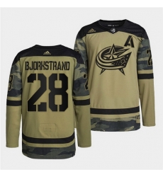 Men Columbus Blue Jackets 28 Oliver Bjorkstrand 2022 Camo Military Appreciation Night Stitched jersey Men Columbus Blue Jackets 28 Oliver Bjorkstrand 2022 Camo Military Appreciation Night Stitched jersey