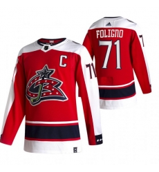 Men Columbus Blue Jackets 71 Nick Foligno Red Adidas 2020 21 Reverse Retro Alternate NHL Jersey Men Columbus Blue Jackets 71 Nick Foligno Red Adidas 2020 21 Reverse Retro Alternate NHL Jersey