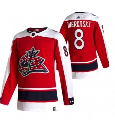 Men Columbus Blue Jackets 8 Zach Werenski Red Adidas 2020 21 Reverse Retro Alternate NHL Jersey Men Columbus Blue Jackets 8 Zach Werenski Red Adidas 2020 21 Reverse Retro Alternate NHL Jersey