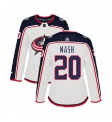 Womens Adidas Columbus Blue Jackets 20 Riley Nash Authentic White Away NHL Jersey Womens Adidas Columbus Blue Jackets 20 Riley Nash Authentic White Away NHL Jersey