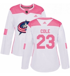 Womens Adidas Columbus Blue Jackets 23 Ian Cole Authentic White Pink Fashion NHL Jersey Womens Adidas Columbus Blue Jackets 23 Ian Cole Authentic White Pink Fashion NHL Jersey