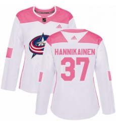 Womens Adidas Columbus Blue Jackets 37 Markus Hannikainen Authentic WhitePink Fashion NHL Jersey Womens Adidas Columbus Blue Jackets 37 Markus Hannikainen Authentic WhitePink Fashion NHL Jersey