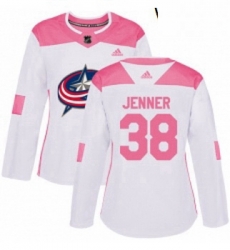 Womens Adidas Columbus Blue Jackets 38 Boone Jenner Authentic WhitePink Fashion NHL Jersey Womens Adidas Columbus Blue Jackets 38 Boone Jenner Authentic WhitePink Fashion NHL Jersey