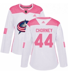 Womens Adidas Columbus Blue Jackets 44 Taylor Chorney Authentic White Pink Fashion NHL Jersey Womens Adidas Columbus Blue Jackets 44 Taylor Chorney Authentic White Pink Fashion NHL Jersey