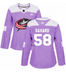 Womens Adidas Columbus Blue Jackets 58 David Savard Authentic Purple Fights Cancer Practice NHL Jersey Womens Adidas Columbus Blue Jackets 58 David Savard Authentic Purple Fights Cancer Practice NHL Jersey