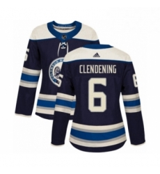 Womens Adidas Columbus Blue Jackets 6 Adam Clendening Premier Navy Blue Alternate NHL Jersey Womens Adidas Columbus Blue Jackets 6 Adam Clendening Premier Navy Blue Alternate NHL Jersey