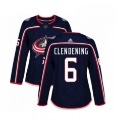Womens Adidas Columbus Blue Jackets 6 Adam Clendening Premier Navy Blue Home NHL Jersey Womens Adidas Columbus Blue Jackets 6 Adam Clendening Premier Navy Blue Home NHL Jersey