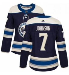 Womens Adidas Columbus Blue Jackets 7 Jack Johnson Authentic Navy Blue Alternate NHL Jersey Womens Adidas Columbus Blue Jackets 7 Jack Johnson Authentic Navy Blue Alternate NHL Jersey