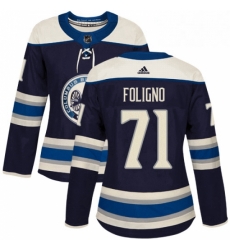Womens Adidas Columbus Blue Jackets 71 Nick Foligno Authentic Navy Blue Alternate NHL Jersey Womens Adidas Columbus Blue Jackets 71 Nick Foligno Authentic Navy Blue Alternate NHL Jersey