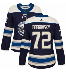 Womens Adidas Columbus Blue Jackets 72 Sergei Bobrovsky Authentic Navy Blue Alternate NHL Jersey Womens Adidas Columbus Blue Jackets 72 Sergei Bobrovsky Authentic Navy Blue Alternate NHL Jersey
