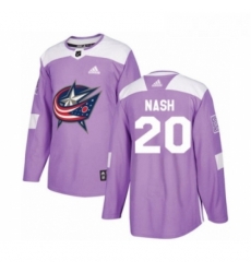 Youth Adidas Columbus Blue Jackets 20 Riley Nash Authentic Purple Fights Cancer Practice NHL Jersey Youth Adidas Columbus Blue Jackets 20 Riley Nash Authentic Purple Fights Cancer Practice NHL Jersey