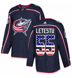 Youth Adidas Columbus Blue Jackets 55 Mark Letestu Authentic Navy Blue USA Flag Fashion NHL Jersey Youth Adidas Columbus Blue Jackets 55 Mark Letestu Authentic Navy Blue USA Flag Fashion NHL Jersey