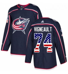 Youth Adidas Columbus Blue Jackets 74 Sam Vigneault Authentic Navy Blue USA Flag Fashion NHL Jersey Youth Adidas Columbus Blue Jackets 74 Sam Vigneault Authentic Navy Blue USA Flag Fashion NHL Jersey