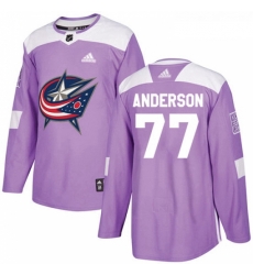 Youth Adidas Columbus Blue Jackets 77 Josh Anderson Authentic Purple Fights Cancer Practice NHL Jersey Youth Adidas Columbus Blue Jackets 77 Josh Anderson Authentic Purple Fights Cancer Practice NHL Jersey