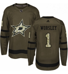 Mens Adidas Dallas Stars 1 Gump Worsley Premier Green Salute to Service NHL Jersey Mens Adidas Dallas Stars 1 Gump Worsley Premier Green Salute to Service NHL Jersey