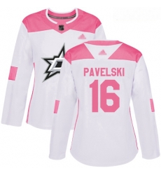 Stars #16 Joe Pavelski White Pink Authentic Fashion Women Stitched Hockey Jersey Stars #16 Joe Pavelski White Pink Authentic Fashion Women Stitched Hockey Jersey