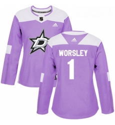 Womens Adidas Dallas Stars 1 Gump Worsley Authentic Purple Fights Cancer Practice NHL Jersey Womens Adidas Dallas Stars 1 Gump Worsley Authentic Purple Fights Cancer Practice NHL Jersey