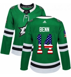 Womens Adidas Dallas Stars 14 Jamie Benn Authentic Green USA Flag Fashion NHL Jersey Womens Adidas Dallas Stars 14 Jamie Benn Authentic Green USA Flag Fashion NHL Jersey