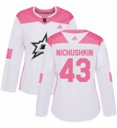 Womens Adidas Dallas Stars 43 Valeri Nichushkin Authentic WhitePink Fashion NHL Jersey Womens Adidas Dallas Stars 43 Valeri Nichushkin Authentic WhitePink Fashion NHL Jersey