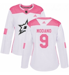 Womens Adidas Dallas Stars 9 Mike Modano Authentic WhitePink Fashion NHL Jersey Womens Adidas Dallas Stars 9 Mike Modano Authentic WhitePink Fashion NHL Jersey