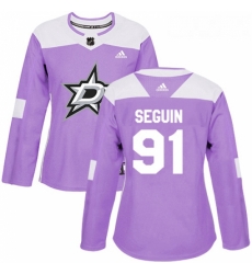 Womens Adidas Dallas Stars 91 Tyler Seguin Authentic Purple Fights Cancer Practice NHL Jersey Womens Adidas Dallas Stars 91 Tyler Seguin Authentic Purple Fights Cancer Practice NHL Jersey