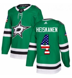 Youth Adidas Dallas Stars 4 Miro Heiskanen Authentic Green USA Flag Fashion NHL Jersey Youth Adidas Dallas Stars 4 Miro Heiskanen Authentic Green USA Flag Fashion NHL Jersey