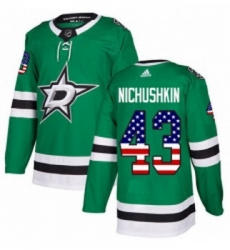Youth Adidas Dallas Stars 43 Valeri Nichushkin Authentic Green USA Flag Fashion NHL Jersey Youth Adidas Dallas Stars 43 Valeri Nichushkin Authentic Green USA Flag Fashion NHL Jersey