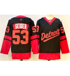 Men Detroit Red Wings 53 Moritz Seider Black 2024 25 Stitched Jersey Men Detroit Red Wings 53 Moritz Seider Black 2024 25 Stitched Jersey