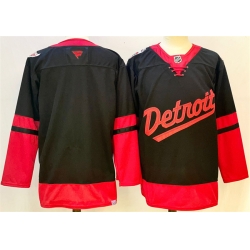 Men Detroit Red Wings Blank Black 2024 25 Stitched Jersey