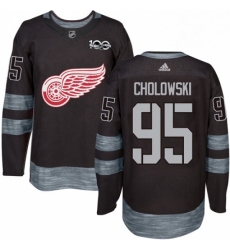 Mens Adidas Detroit Red Wings 95 Dennis Cholowski Authentic Black 1917 2017 100th Anniversary NHL Jersey Mens Adidas Detroit Red Wings 95 Dennis Cholowski Authentic Black 1917 2017 100th Anniversary NHL Jersey