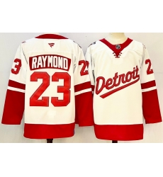 Men's Detroit Red Wings 23 Lucas Raymond White 2024-25 Stitched Fanatics Jersey Men's Detroit Red Wings 23 Lucas Raymond White 2024-25 Stitched Fanatics Jersey