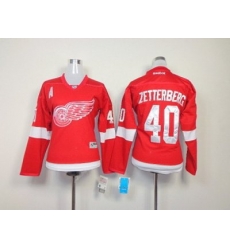 Women NHL Detroit Red Wings #40 Zetterberg red Jerseys Women NHL Detroit Red Wings #40 Zetterberg red Jerseys