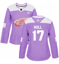 Womens Adidas Detroit Red Wings 17 Brett Hull Authentic Purple Fights Cancer Practice NHL Jersey Womens Adidas Detroit Red Wings 17 Brett Hull Authentic Purple Fights Cancer Practice NHL Jersey