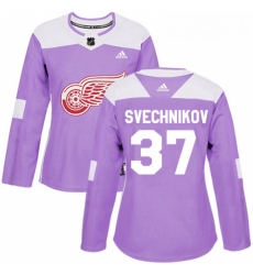 Womens Adidas Detroit Red Wings 37 Evgeny Svechnikov Authentic Purple Fights Cancer Practice NHL Jersey Womens Adidas Detroit Red Wings 37 Evgeny Svechnikov Authentic Purple Fights Cancer Practice NHL Jersey