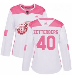 Womens Adidas Detroit Red Wings 40 Henrik Zetterberg Authentic WhitePink Fashion NHL Jersey Womens Adidas Detroit Red Wings 40 Henrik Zetterberg Authentic WhitePink Fashion NHL Jersey