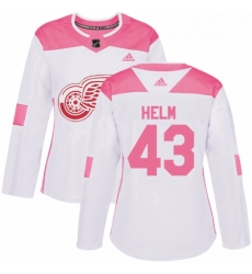 Womens Adidas Detroit Red Wings 43 Darren Helm Authentic WhitePink Fashion NHL Jersey Womens Adidas Detroit Red Wings 43 Darren Helm Authentic WhitePink Fashion NHL Jersey