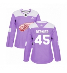Womens Adidas Detroit Red Wings 45 Jonathan Bernier Authentic Purple Fights Cancer Practice NHL Jersey Womens Adidas Detroit Red Wings 45 Jonathan Bernier Authentic Purple Fights Cancer Practice NHL Jersey