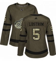 Womens Adidas Detroit Red Wings 5 Nicklas Lidstrom Authentic Green Salute to Service NHL Jersey Womens Adidas Detroit Red Wings 5 Nicklas Lidstrom Authentic Green Salute to Service NHL Jersey