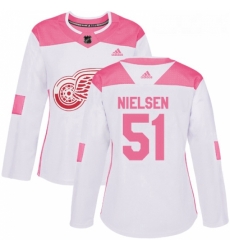 Womens Adidas Detroit Red Wings 51 Frans Nielsen Authentic WhitePink Fashion NHL Jersey Womens Adidas Detroit Red Wings 51 Frans Nielsen Authentic WhitePink Fashion NHL Jersey