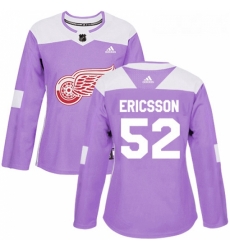 Womens Adidas Detroit Red Wings 52 Jonathan Ericsson Authentic Purple Fights Cancer Practice NHL Jersey Womens Adidas Detroit Red Wings 52 Jonathan Ericsson Authentic Purple Fights Cancer Practice NHL Jersey