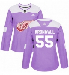 Womens Adidas Detroit Red Wings 55 Niklas Kronwall Authentic Purple Fights Cancer Practice NHL Jersey Womens Adidas Detroit Red Wings 55 Niklas Kronwall Authentic Purple Fights Cancer Practice NHL Jersey