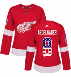 Womens Adidas Detroit Red Wings 8 Justin Abdelkader Authentic Red USA Flag Fashion NHL Jersey Womens Adidas Detroit Red Wings 8 Justin Abdelkader Authentic Red USA Flag Fashion NHL Jersey