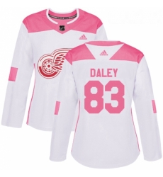 Womens Adidas Detroit Red Wings 83 Trevor Daley Authentic WhitePink Fashion NHL Jersey Womens Adidas Detroit Red Wings 83 Trevor Daley Authentic WhitePink Fashion NHL Jersey