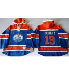 Edmonton Oilers #19 Justin Schultz Light Blue Sawyer Hooded Sweatshirt Stitched NHL Jersey Edmonton Oilers #19 Justin Schultz Light Blue Sawyer Hooded Sweatshirt Stitched NHL Jersey