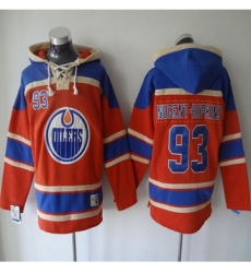 Edmonton Oilers #93 Ryan Nugent-Hopkins Orange Sawyer Hooded Sweatshirt Stitched NHL Jersey Edmonton Oilers #93 Ryan Nugent-Hopkins Orange Sawyer Hooded Sweatshirt Stitched NHL Jersey