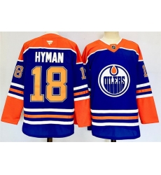 Men Edmonton Oilers 18 Zach Hyman Royal 2024 25 Stitched Jersey Men Edmonton Oilers 18 Zach Hyman Royal 2024 25 Stitched Jersey