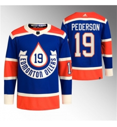 Men Edmonton Oilers 19 Lane Pederson 2023 Royal Heritage Classic Primegreen Stitched Jersey Men Edmonton Oilers 19 Lane Pederson 2023 Royal Heritage Classic Primegreen Stitched Jersey