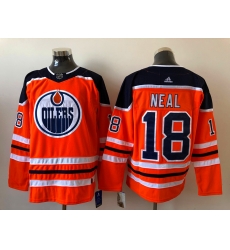 Men Edmonton Oilers James Neal 18 Adidas 2020 21 Orange Reverse Retro Alternate NHL Jersey