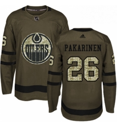 Mens Adidas Edmonton Oilers 26 Iiro Pakarinen Authentic Green Salute to Service NHL Jersey Mens Adidas Edmonton Oilers 26 Iiro Pakarinen Authentic Green Salute to Service NHL Jersey