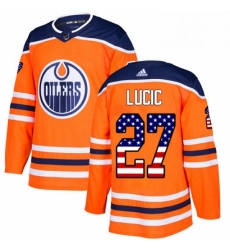Mens Adidas Edmonton Oilers 27 Milan Lucic Authentic Orange USA Flag Fashion NHL Jersey Mens Adidas Edmonton Oilers 27 Milan Lucic Authentic Orange USA Flag Fashion NHL Jersey